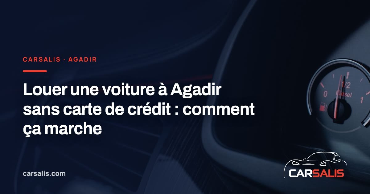 Tableau de bord d'une voiture de location à Agadir