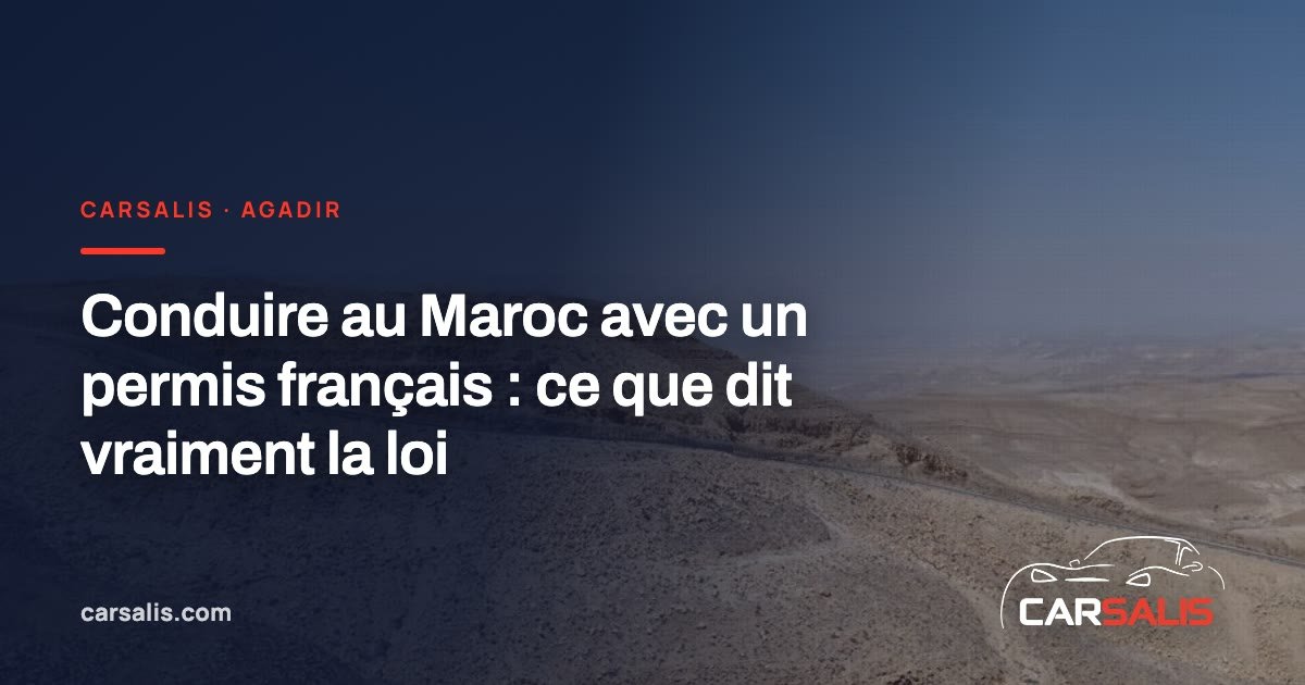 Permis de conduire français posé sur un volant, Agadir