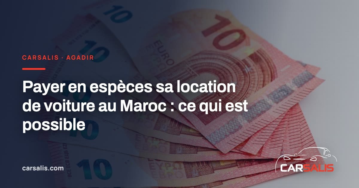 Billets de dirhams marocains sur le comptoir d'une agence de location