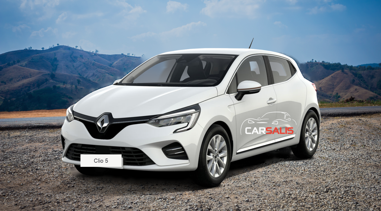 Renault Clio 5 blanco de alquiler Carsalis en Agadir